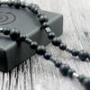 Модное классическое винтажное мужское ожерелье, матовое черное колье из натурального камня, ювелирные изделия для мужчин и женщин, подарок NSN016