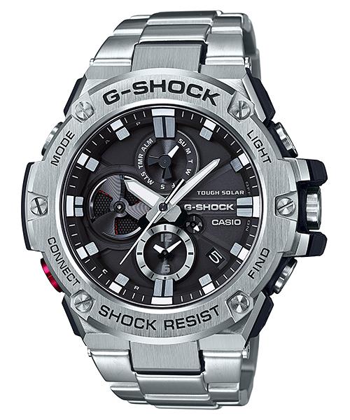 Casio Мужские часы Casio G-Shock GST-B100D-1A, аналогово-цифровые, кварцевые, из нержавеющей стали, водонепроницаемость 200 м, ударопрочные