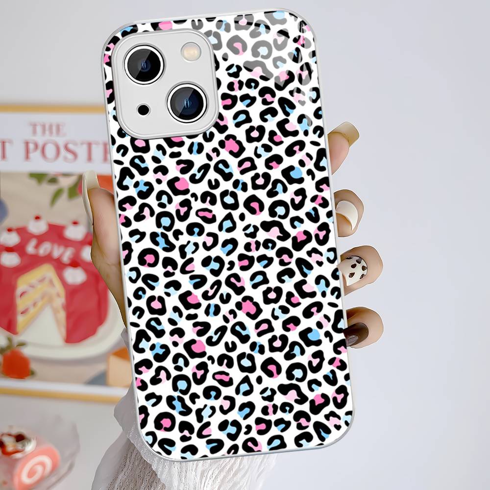 Закаленное стекло с принтом леопарда и гепарда для iPhone 14 13 12 11 Pro Mini XS MAX 14Plus X XS XR Чехлы