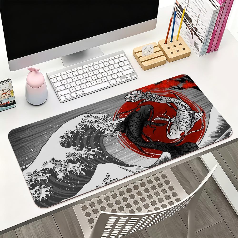 Yin Yang Black And White Pisces Mouse Pad For Office Gaming And Keyboards Non-Slip Large Waterproof