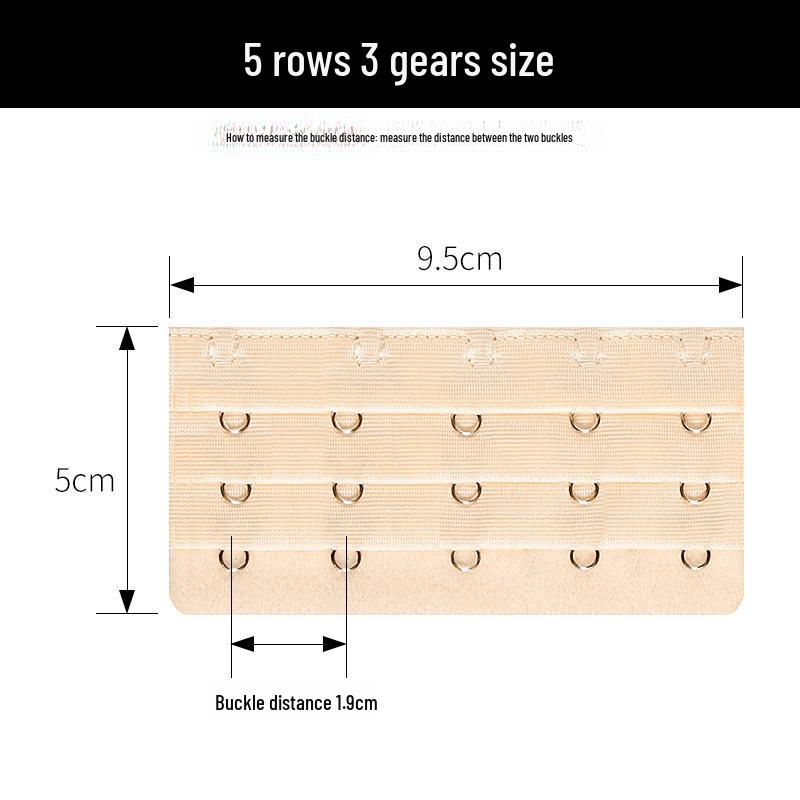 5-Row Bra Extension with 3 Hooks - Bra Strap Extension for Comfortable Fit and Growth, Underwear Accessory
