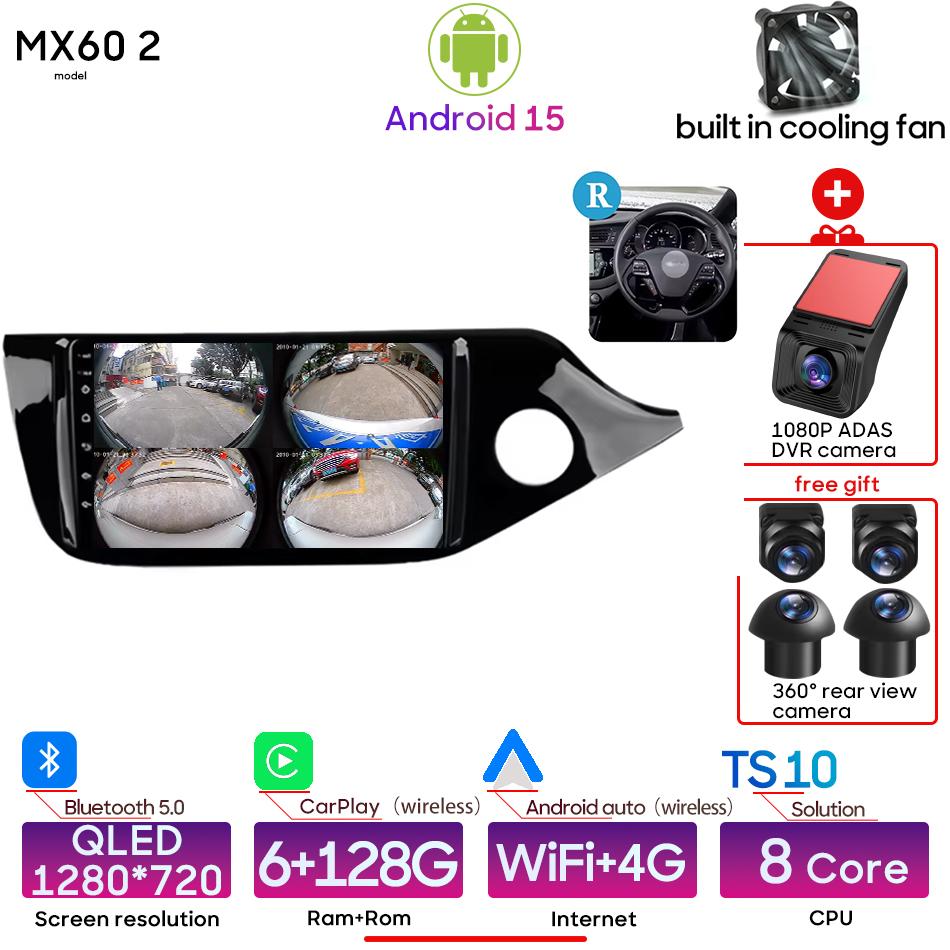 Android pour Kia CEED 2 JD 2012 - 2018 lecteur multimédia de voiture sans fil Carplay unité principale automatique Radio vidéo stéréo Navigation