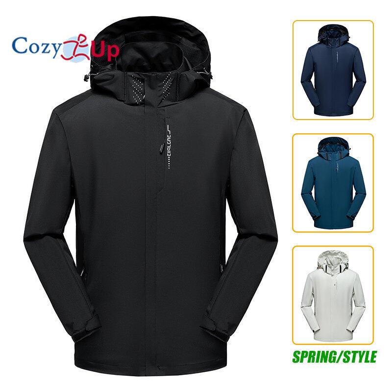 Cozy Up Men's Waterproof Hiking Jacket Large Size Windproof Windbreaker Camping Hunting Running Trekking Fishing Coat Men Outdoor