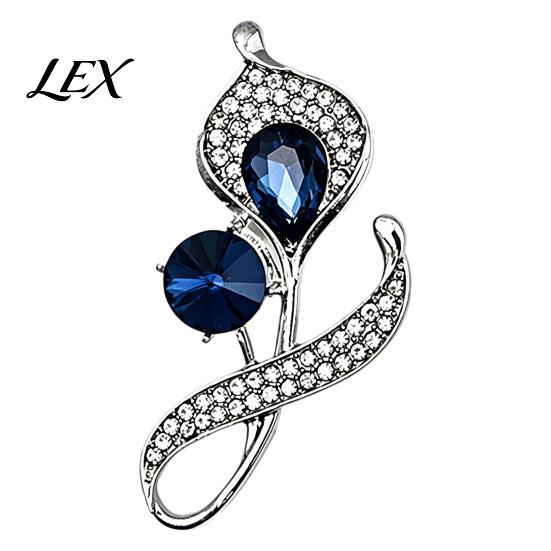 Oxidation Resistant Brooch Women Rhinestone Flower Pin, Sparkling Floral Lapel Pin Decorative Accessory for Coats Dresses Suits Jewelry
