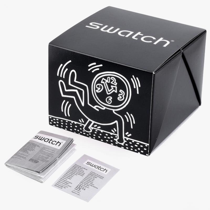 Swatch So34z103 Кит Харинг Освободись Освободись Публичные Полиуретановые Часы