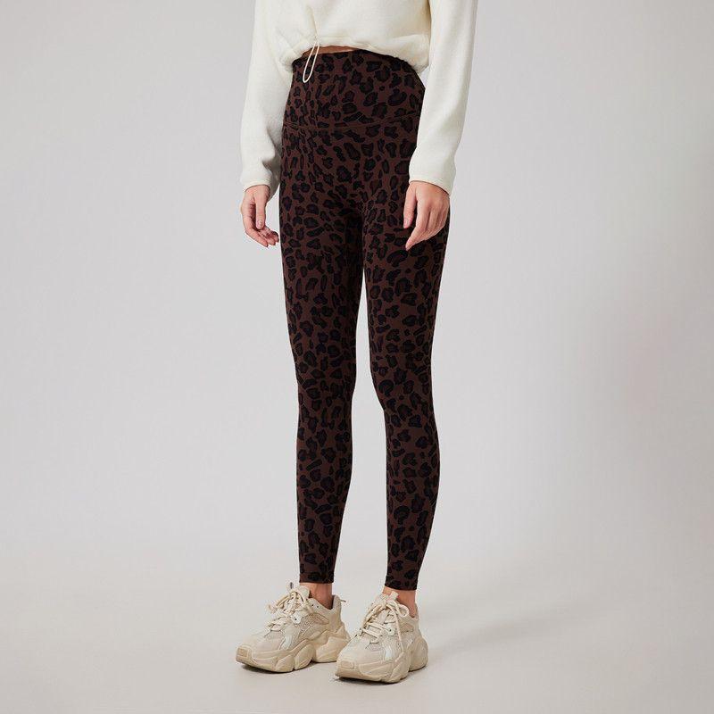 Fx3052 Color Discount Fashion Leopard Print with Velvet Seamless Yoga Pants High Waist Warm Fitness Pants Outerwear Sweatpants