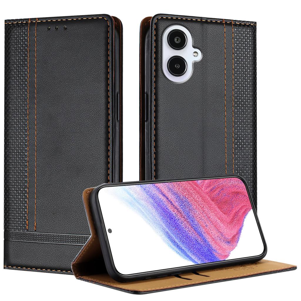 For Samsung Galaxy A25e Case L-Shaped Grid Pattern Leather Stand Phone Cover with Card Slots