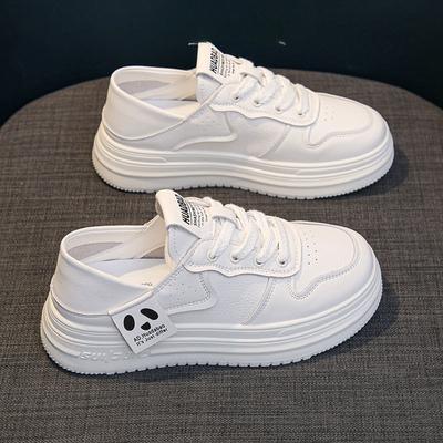 Белые туфли на платформе из натуральной кожи, женские, весна-лето, новые, универсальные, двухсторонние, повседневные, кроссовки