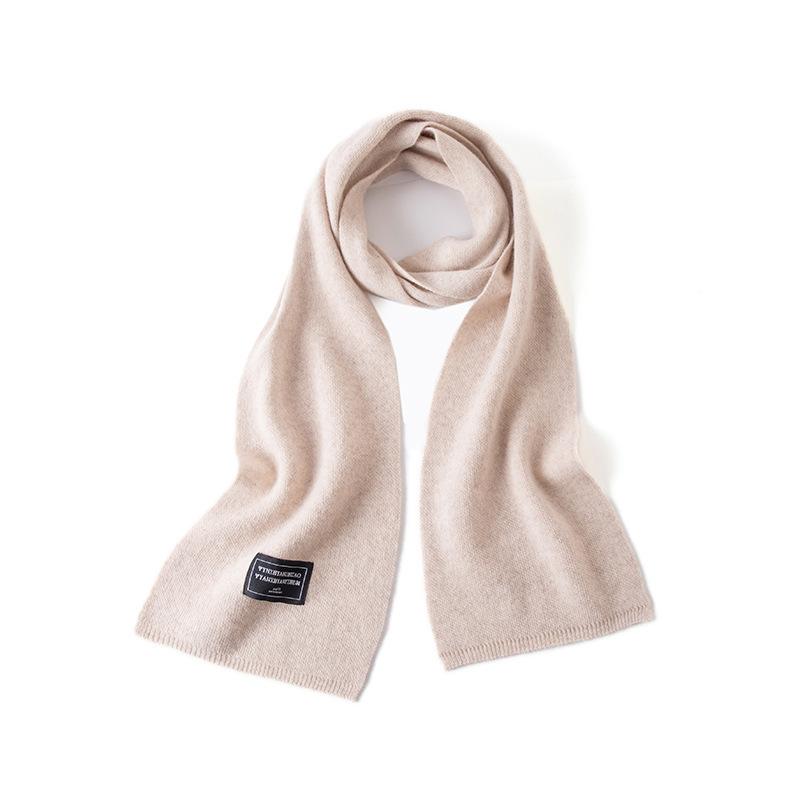 2025 New Small Wide Wool Scarf Solid Color Simple Versatile Shawl Fashion Autumn and Winter Warm Scarf