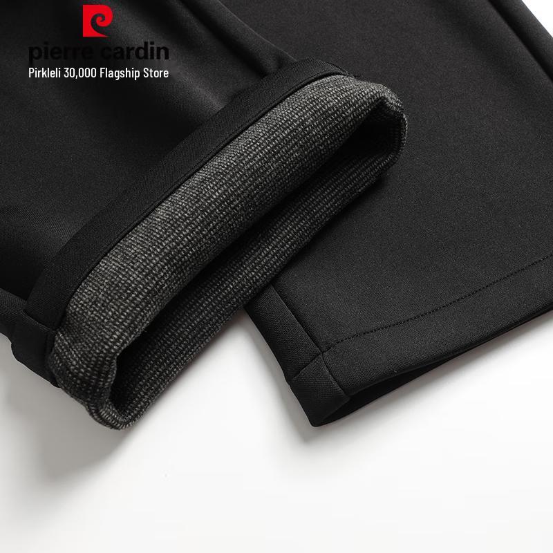 Pierre Cardin Men's Thick Wool Silk Lyocell Blend Straight-Leg Trousers