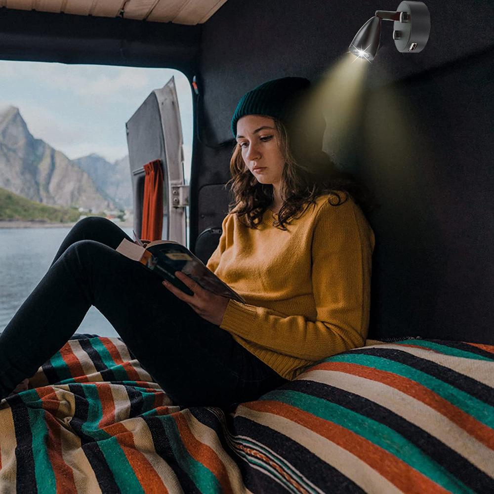 DV12V светодиодный настенный светильник для чтения, прикроватный светильник для кемпера, лодки, настенный светильник