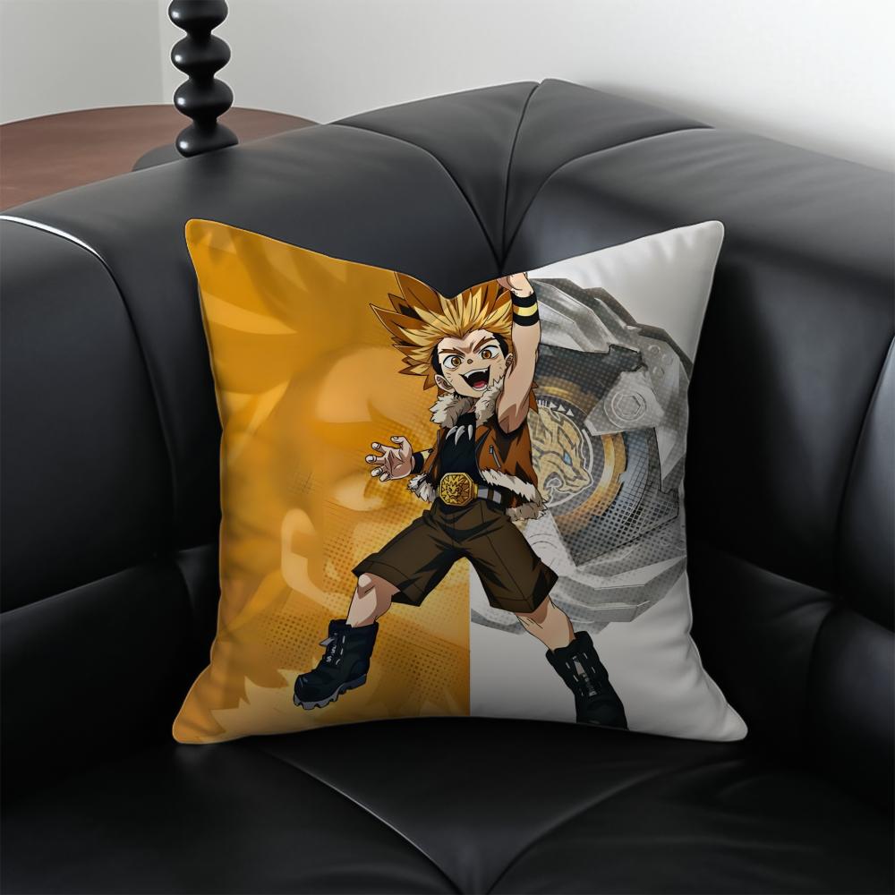 Anime BBeyblade Burst Cushion Cover Pillow Case Antidustmite Invisible zipper silky plush cushion