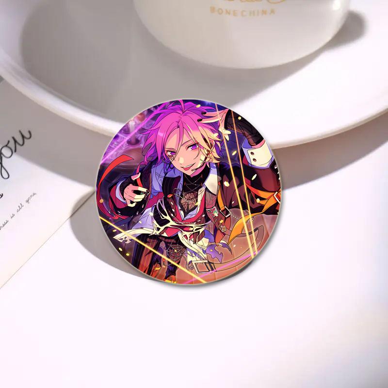 32/44/58mm Anime Collection Ensemble Stars Tinplate Pin Round Cartoon Snap-in Brooches for Backpack Accessories Badge Handmade Decoration
