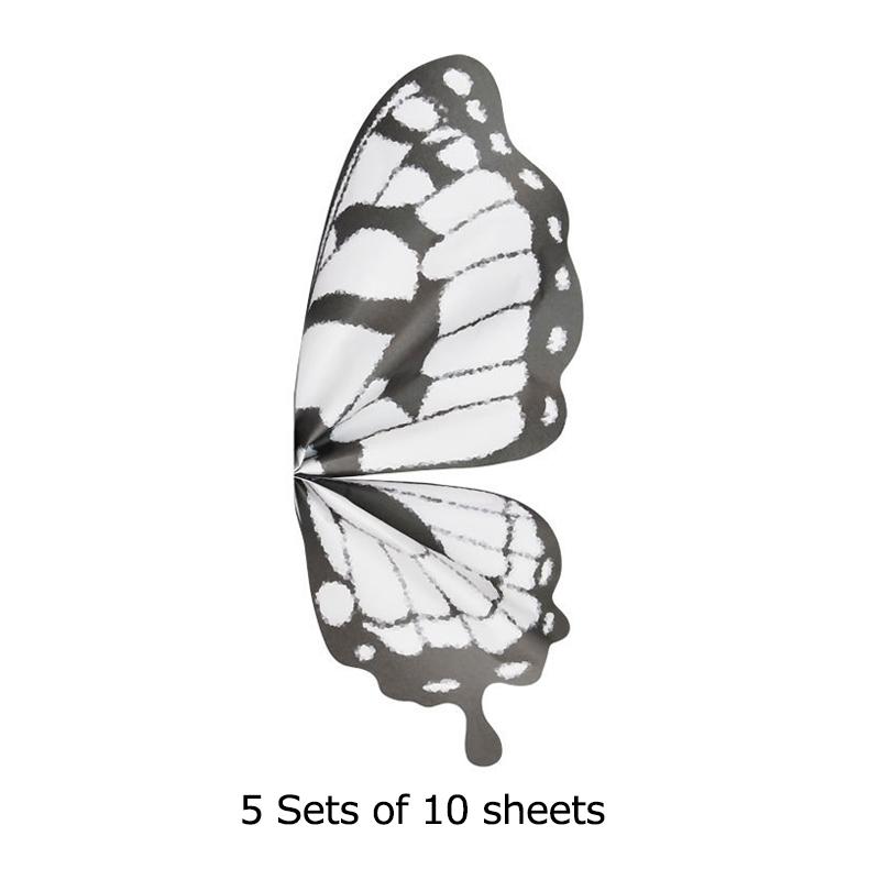 5 наборов из 10 разноцветных бабочек,Бумага для упаковки букетов,Бумага для упаковки цветов,Бабочки