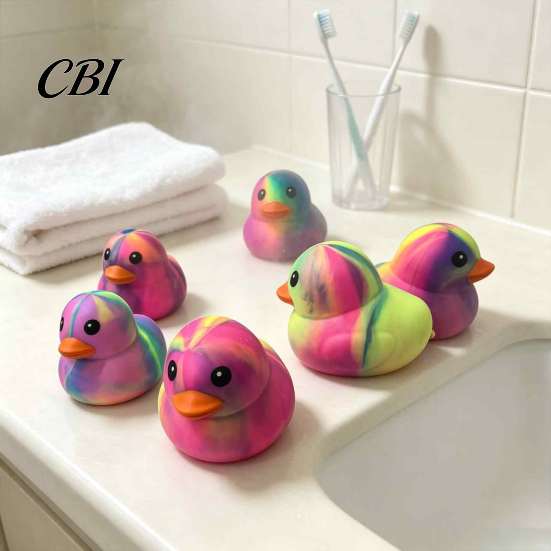Duck Squeeze Toys Rainbow Stress Relief Toy, Slow Rise Colorful Gradient Relievers Soft Sensory Fidget Toy