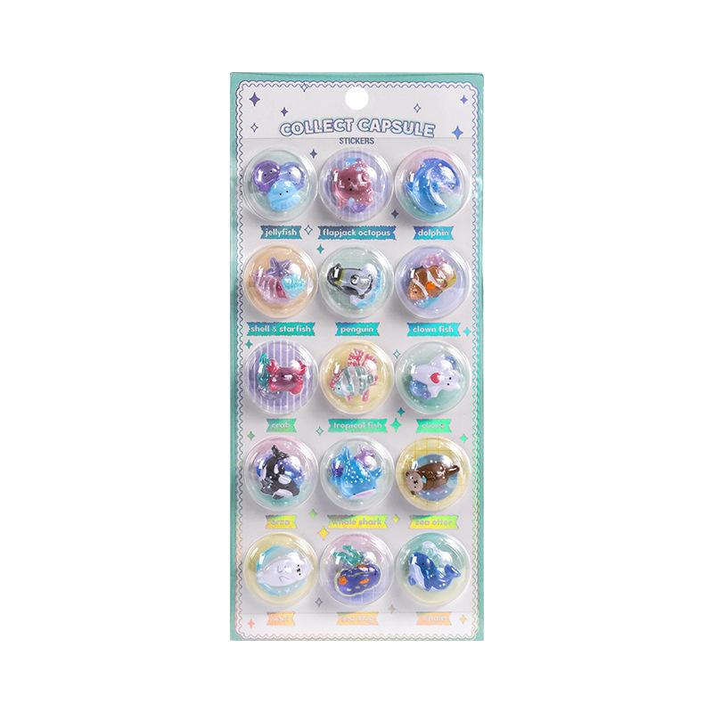 3d Collectible Bubble Stickers Kawaii Pvc Sticker Sheet Set For Kids Diary Journal Phone Decoration Scrapbook School Supplies