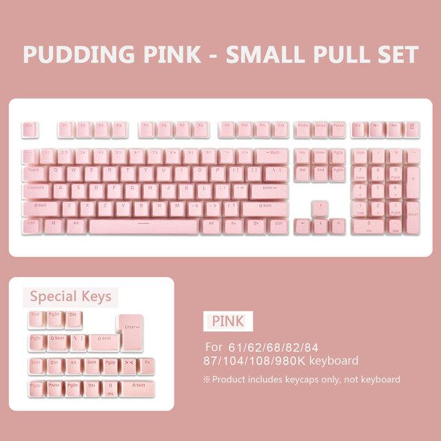 129Key General Pudding PBT Keycaps Two-color Injection OEM Translucent Keycap for 61/62/68/84/87/104/108/980k Mechanical Keyboar