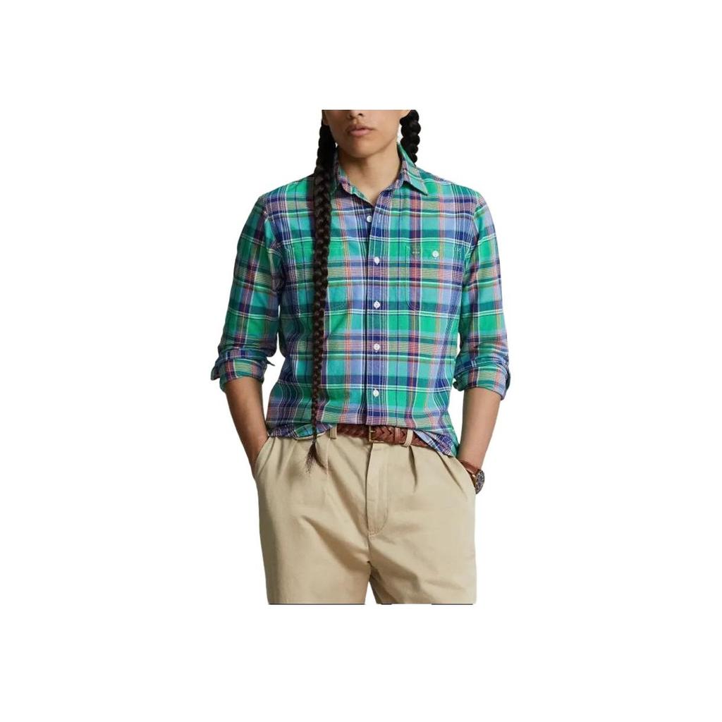 Polo Ralph Lauren Classic Fit Plaid Oxford Workshirt Men Shirts Green MNPOWOV16823-524