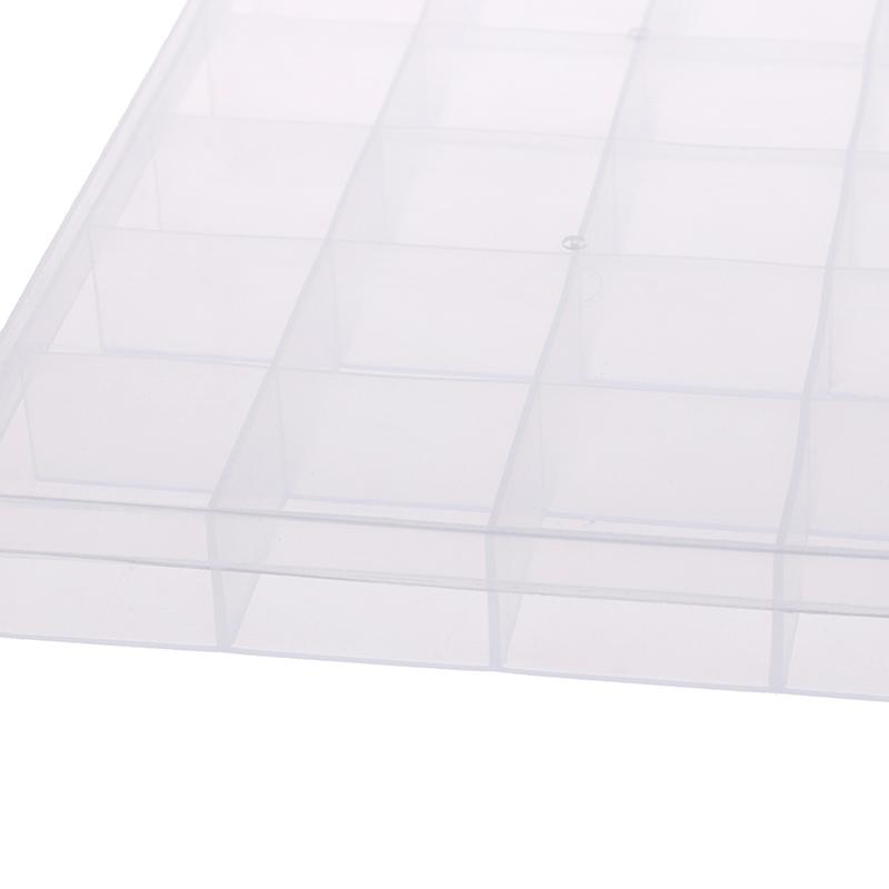 24 Compartments Plastic Box Case Jewelry Bead Storage Container Craft Organizer