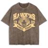 Школьные футболки Hawkins 1984 года, потертые, мужские, хлопковые, с коротким рукавом, уличные, с круглым вырезом, оверсайз, одежда