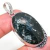 Подвеска из индийского мохового агата ручной работы из стерлингового серебра 925 пробы 2,17 дюйма r9E13
