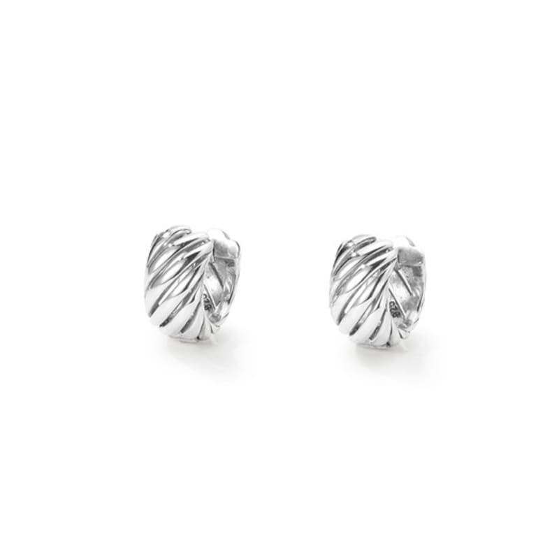 FINDELISE 925 Silver Croissant One Touch Earrings