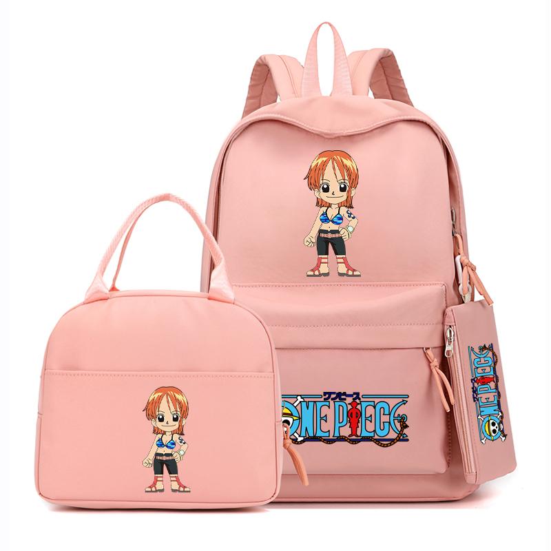 Цельный рюкзак в стиле аниме, 3 шт./компл., рюкзак для девочек-подростков, школьный рюкзак с сумкой для обеда, сумка для книг, удобная дорожная сумка