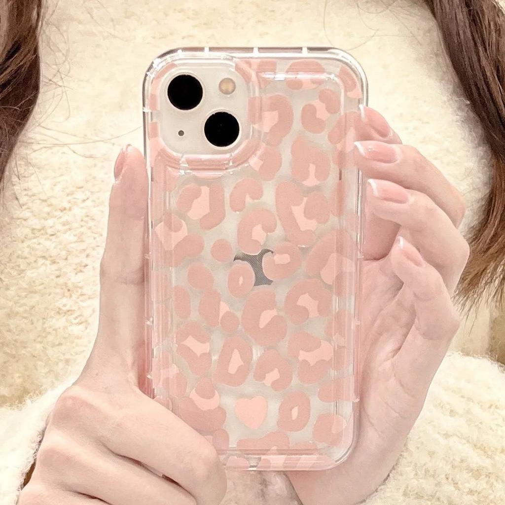 Розовый силиконовый чехол с леопардовым принтом для iPhone 13, мягкий чехол против падения для Apple 11/12/15 Pro Max