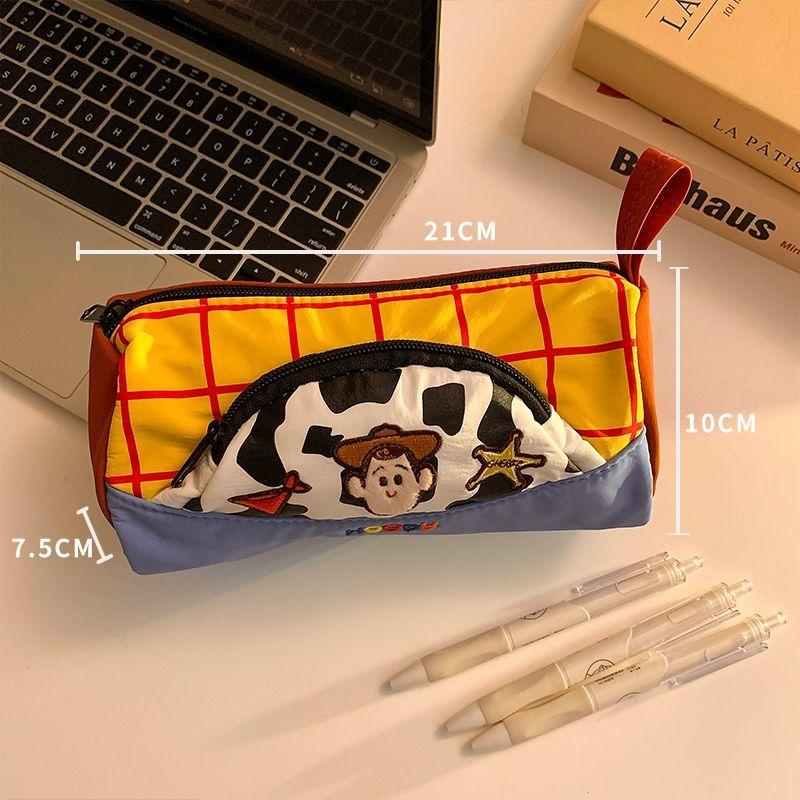  Toy Story Woody Buzz Lightyear Cartoon Pencil Bag Cute High-Looking Large Capacity Student Stationery Storage Bag