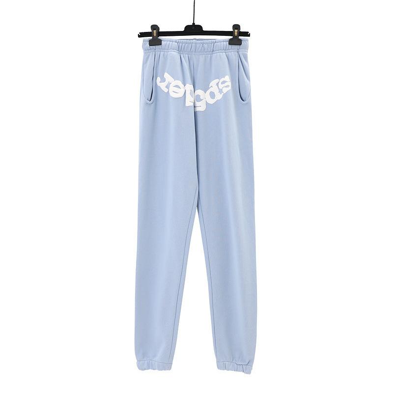 A high-quality SP5DER spider web foam printed hoodie, European and American large-size loose sweater.