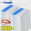 20/500pcs Disposable Soft Rubber Interdental Brush Teeth Cleaning Tool Dental Cleaning Between Toothbrush Oral Hygiene Care Tool