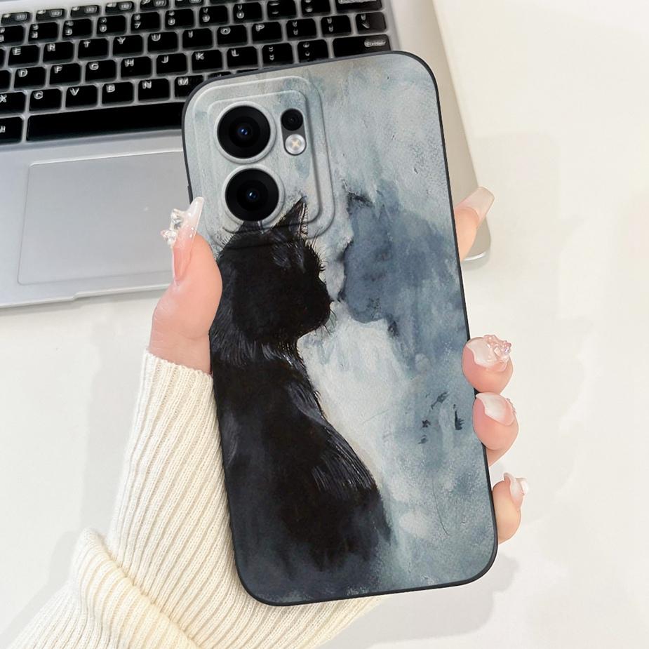 Чехол для Oppo Reno 13F 5G Reno13 FS CPH2699 Милый Кот Клетка Чехол Мягкий ТПУ Чехлы для Телефона Для Oppo Reno13 F 4G Reno13F Fundas