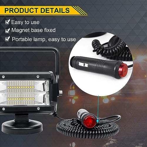 1 х Ручной рабочий фонарь 5 дюймов 72 Вт магнитное основание рабочий фонарь светодиодный 6000 К водонепроницаемый пылезащитный 12 В/24 В универсальный совместимый со всеми транспортными средствами