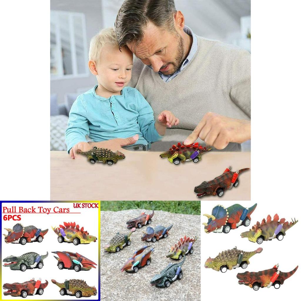 Vibrant Dinosaur Cars Pull Back Toy Set For Kids With Boomerang Action
