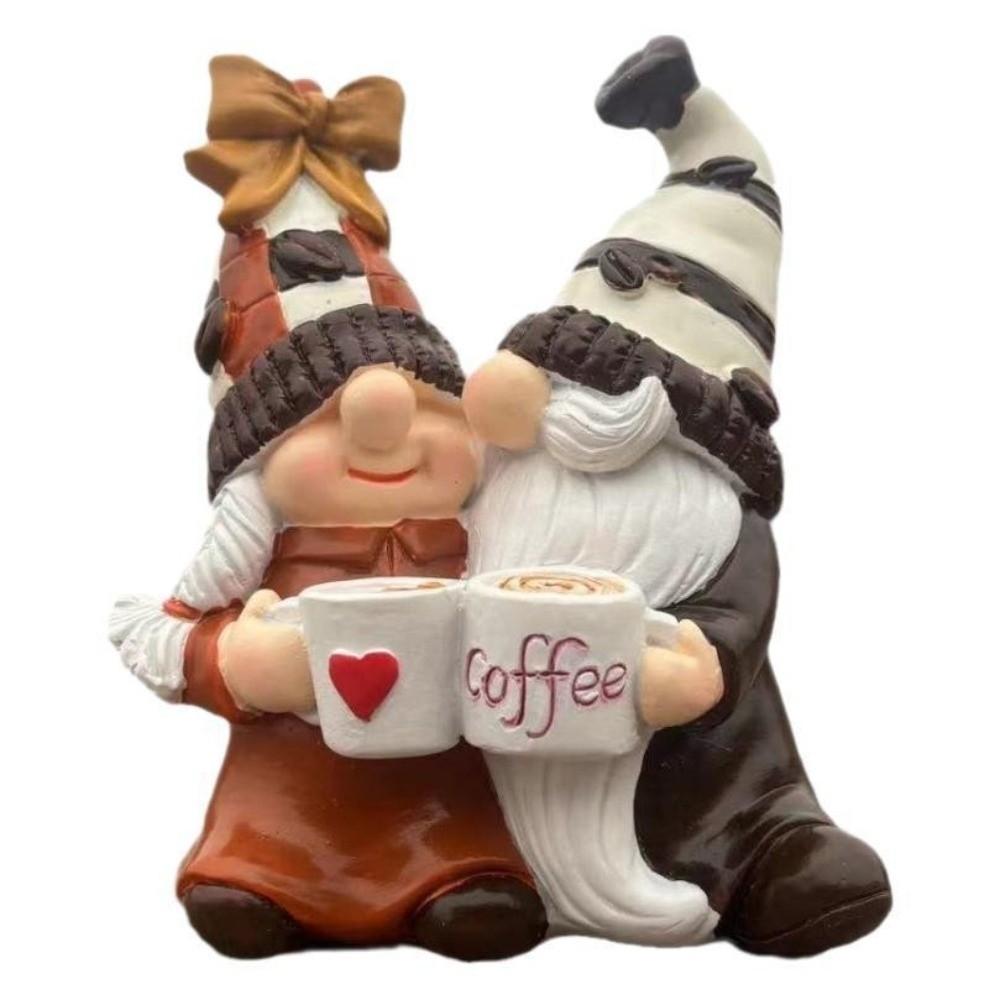 Resin Coffee Gnome Handmade Coffee Mini Desktop Decor New Dwarf Figurine