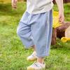 Children's Summer Simple Denim Pants Kids Pants Baby Elastic Waist Casual Thin Washed Jeans