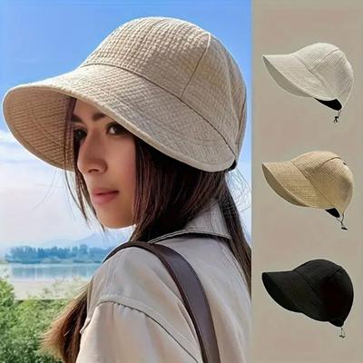 Новая летняя пляжная шляпа с большим козырьком, солнцезащитные шляпы для женщин, верхняя часть с защитой от ультрафиолета, пустая спортивная бейсболка