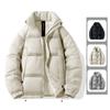 Fashionable Men's Down Jacket Winter New White Duck Down Stand Collar Suede Solid Color Short Down Jacket