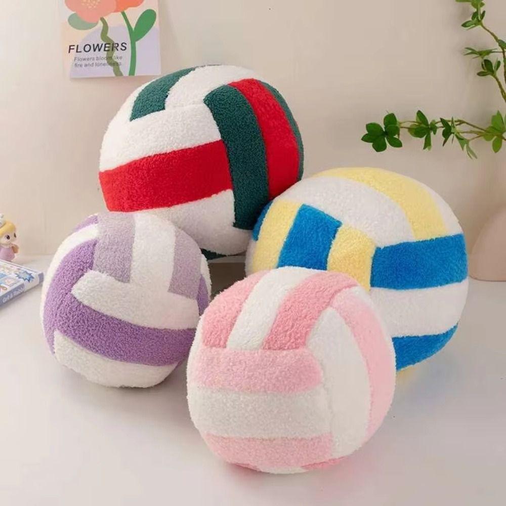 Ball Shape Volleyball Throw Pillow Stuffed Volleyball Plush Toy Kids Playing Supplies