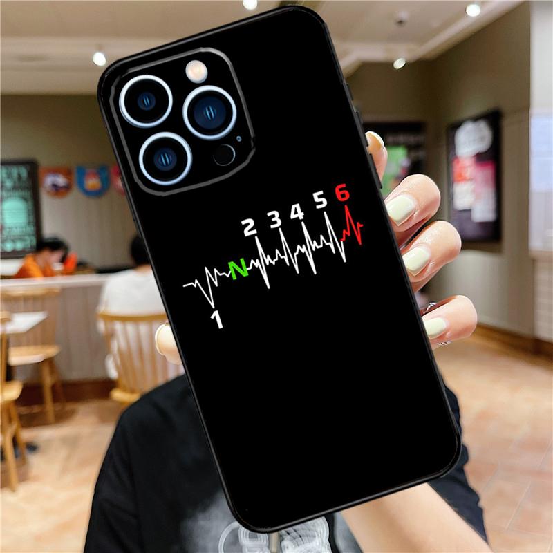 1N23456 Motorcycle Case For iPhone 17 16 15 13 12 11 14 Pro Max Mini Plus 16e 17 Air Bumper Cover Accessories