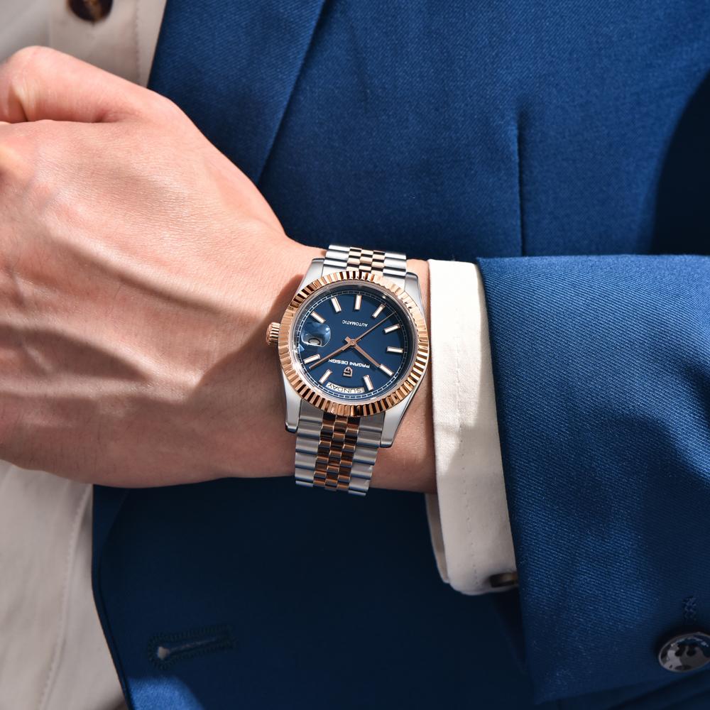 PAGANI DESIGN Watches New Luxury Automatic Mechanical Watch For Men Enamel Dial Sapphire Crystal Waterproof Stainless Steel