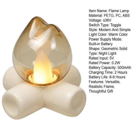 Реалистичная лампа-пламя, настольная лампа с эффектом мерцающего огня, USB-ночник для костра, настольная лампа в винтажном стиле для декора спальни