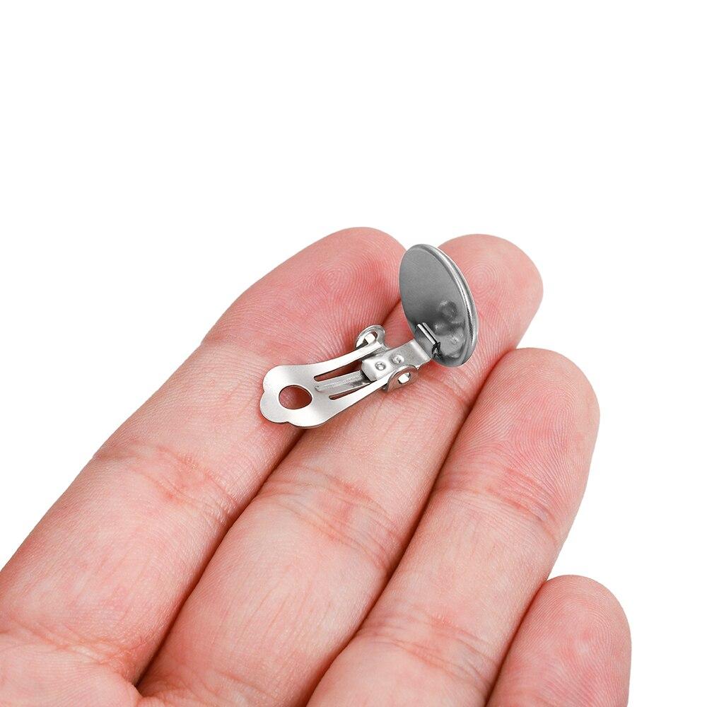 10 шт./лот, пустая основа из нержавеющей стали, стеклянные кабошоны, зажимы для сережек, принадлежности для изготовления ювелирных изделий «сделай сам», аксессуары