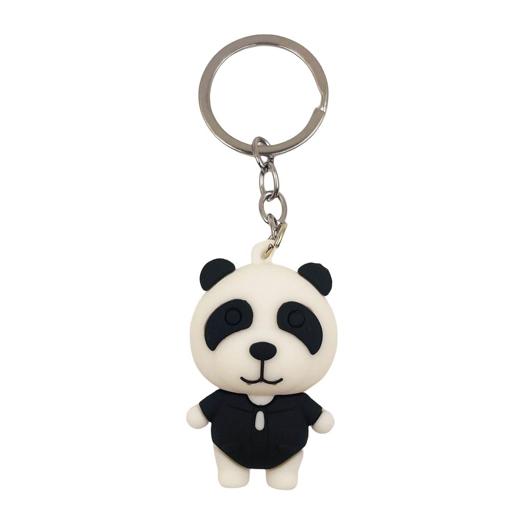 Adorable Silicone Panda Keyring Accessory Cartoon Animal Pendant Backpack or Handbag Decoration Souvenir for Friend