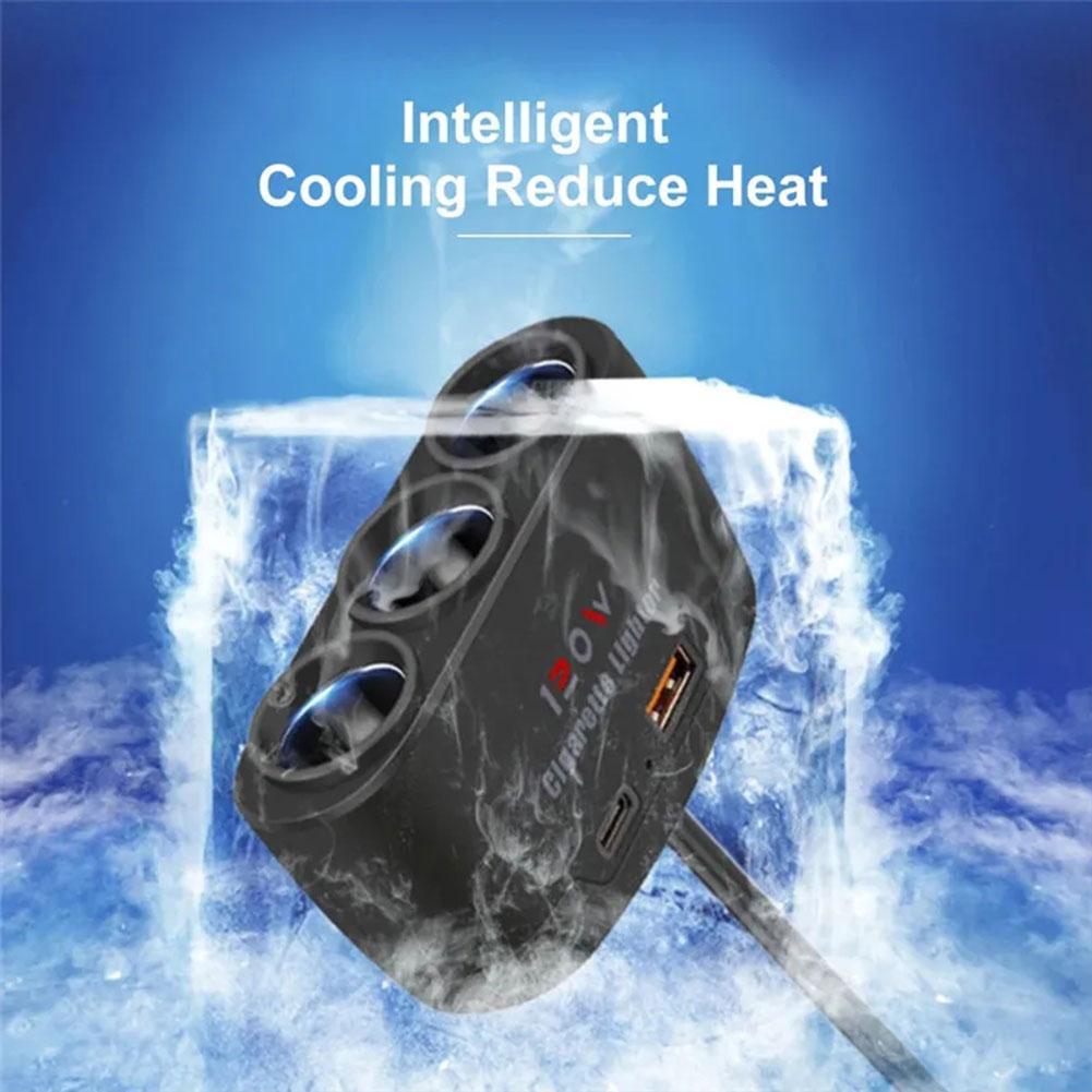 Автомобильное зарядное устройство 120 Вт, 12 В, 24 В, 3 гнезда, разветвитель прикуривателя, двойной USB PD, автомобильный адаптер питания, адаптер для быстрой зарядки телефона