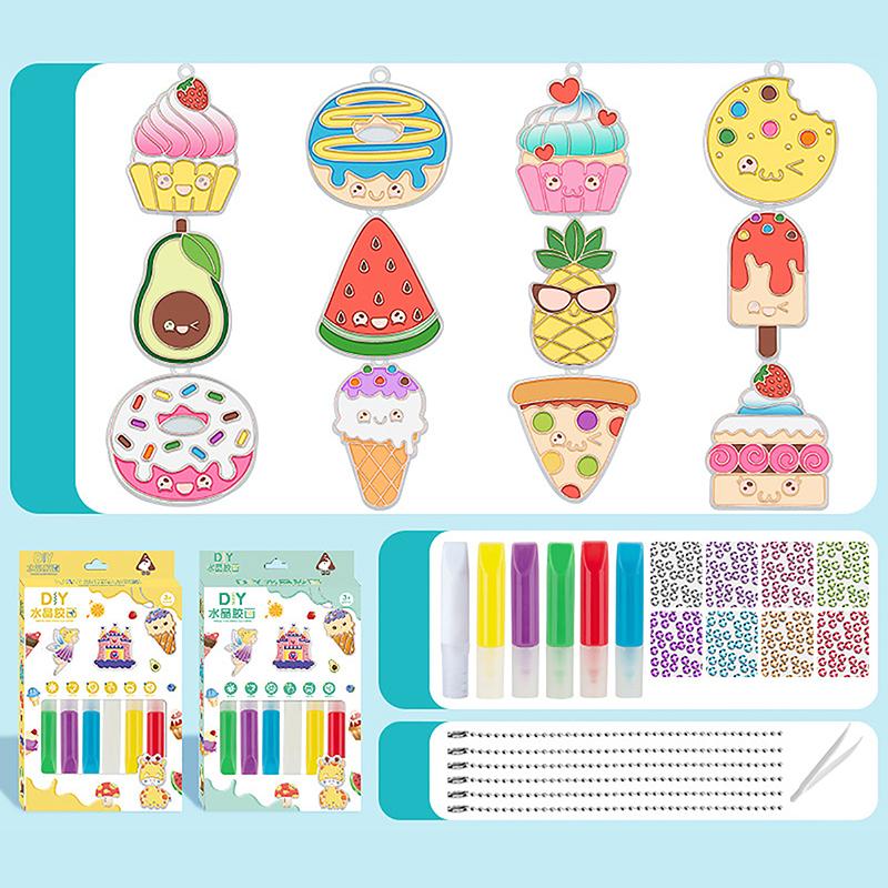 Клей без запекания, живопись, высушенные на воздухе, детские витражи своими руками, краски для изготовления брелоков, наклейки