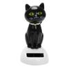Dashboard Black Ornament Bobble Head Doll Dancing Cat Figure Shaking Head Cat Solar Toy Doll