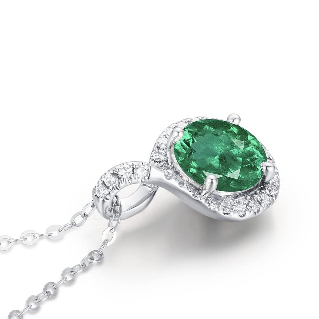 Natural Certified Green Emerald Gemstone Pendant 925 Sterling Silver Necklace Teardrop Green Emerald Pendant