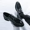 Fashion Classic Black Fashion Brand Men's Patent Leather Oxford Shoes Spring Tassel Pointed Comfortable Casual Formal Leather Shoes