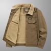 Autumn and Winter Men's Corduroy Cotton Coat Men's Winter Plus Velvet Jacket Large Size Loose Lapel Cotton Coat Men's Jacket